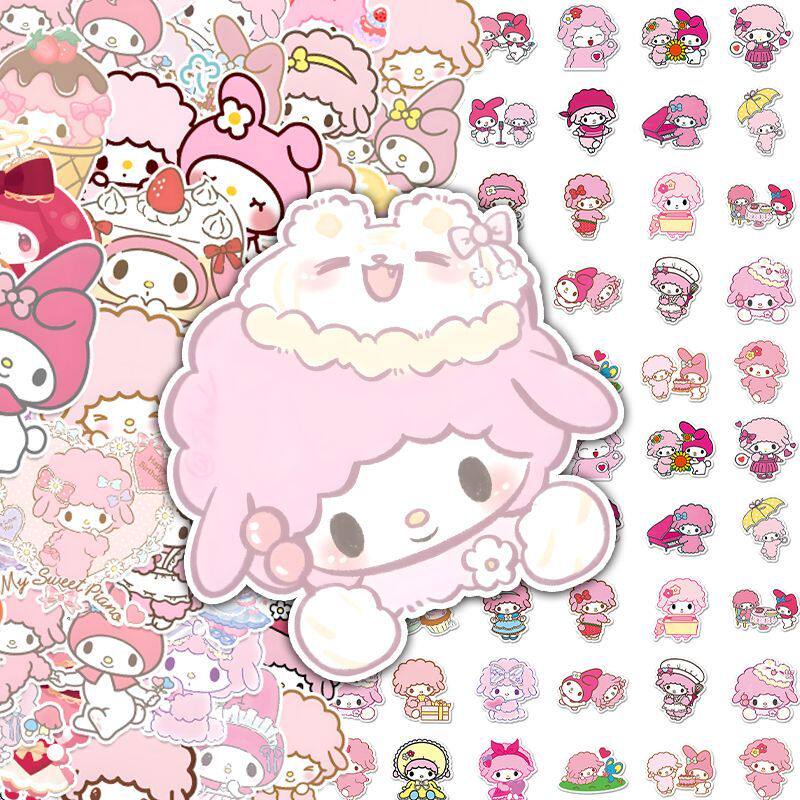 300 штук наклеек для фортепиано Sanrio розовый ягненок с мультяшным рисунком милый блокнот наклейки на холодильник и шкаф