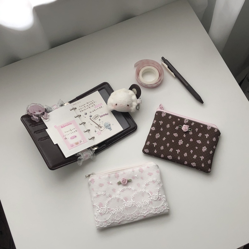 Ptourzi Handmade Vintage Lace Rose Coin Purse Card Holder Clutch Bag Ptourzi Handmade Vintage Lace Rose Coin Purse Card Holder Clutch Bag