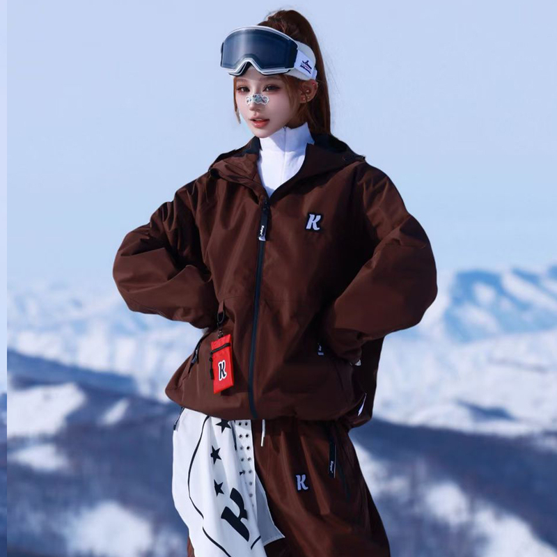 Koysa26 New Ski Suit Set, Thickened 3L Thermal Taped Snow Suit, Professional Waterproof and Wear-Resistant for Outdoor Use
