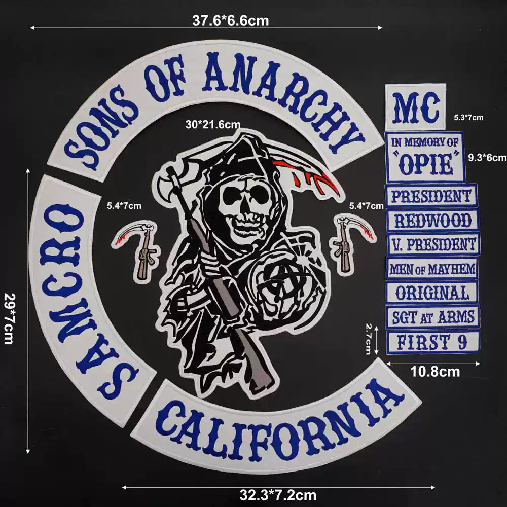混乱之子玛雅帮sons of anarchy MC 摩托刺绣布贴L20