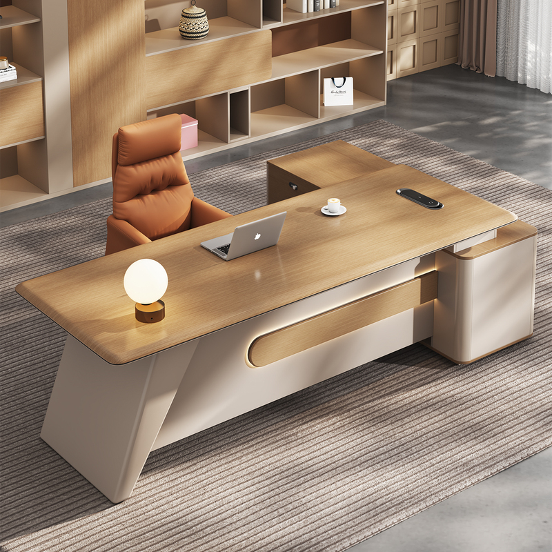 Boss Desk, Office Desk, Light Luxury and High-End Executive Desk, President Manager Office Furniture, Table and Chair Combination Set Boss Desk, Office Desk, Light Luxury and High-End Executive Desk, President Manager Office Furniture, Table and Chair Combination Set