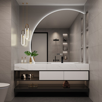 King Modern Simple Toilet Rock Bathroom Combined Seamless Light Wood Wash Face Balcony