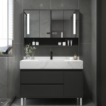 King Light Luxury Marble Table Bathroom Cabinet Modern Red Wash Basin Face Cabinet Combined