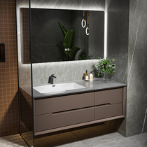 Wang Rock Light Luxury Bathroom Cabinet Seamlessly Connected Ceramic Bathroom Bathroom Toilet Wash Basin Cabinet