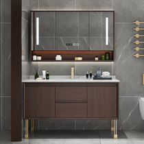 Emperor New Chinese Rock Bathroom Cabinet Combined Solid Wood Oakwood Handle Bathroom Wash Basin Bathroom Cabinet
