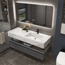 King Bathroom Cabinet Combined Rock Plate Modern Simple Toilet Oak Wash Face Bathroom Wash Basin Cabinet