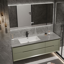 Seamless ceramic pot bathroom cabinet combined modern smart light luxury bathroom washing table washing hands