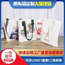 Customized advertising customized canvas bag customized printed LOGO handheld environmentally friendly shopping bag blank canvas bag