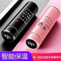 Girls water cup with high temperature display temperature insulation cup separate insulation cup ladies network red stainless steel