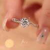 Secret Blue Psychic Six Claw Cultured Diamond Ring Women's Light Luxury High-end Wedding Ring Sterling Silver Artificial Proposal Diamond Ring