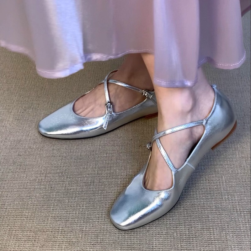 Three Types of Heel Heights |   Widened/Standard Size 34-43 Cross-Strap Spring Women's Mary Jane Genuine Leather Shoes, Super Soft