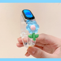 Прозрачный печатный пластырь-синий солнце цветок