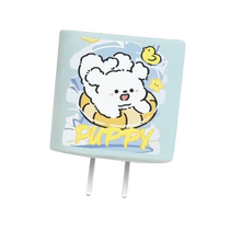 Suitable for Apple 16pro charger data cable protective cover 16 anti-break cord iphone15 mobile phone case 14 data cable both ends wire cover 12 silicone printed swimming ring puppy