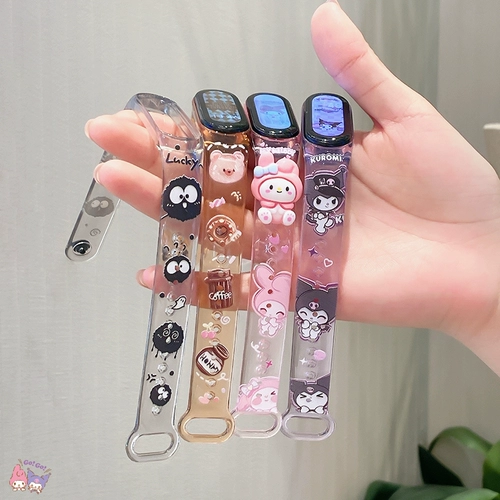 Xiaomi, совместимый браслет, ремешок для часов, сменные креативные милые прозрачные спортивные часы, 4/5/6/7