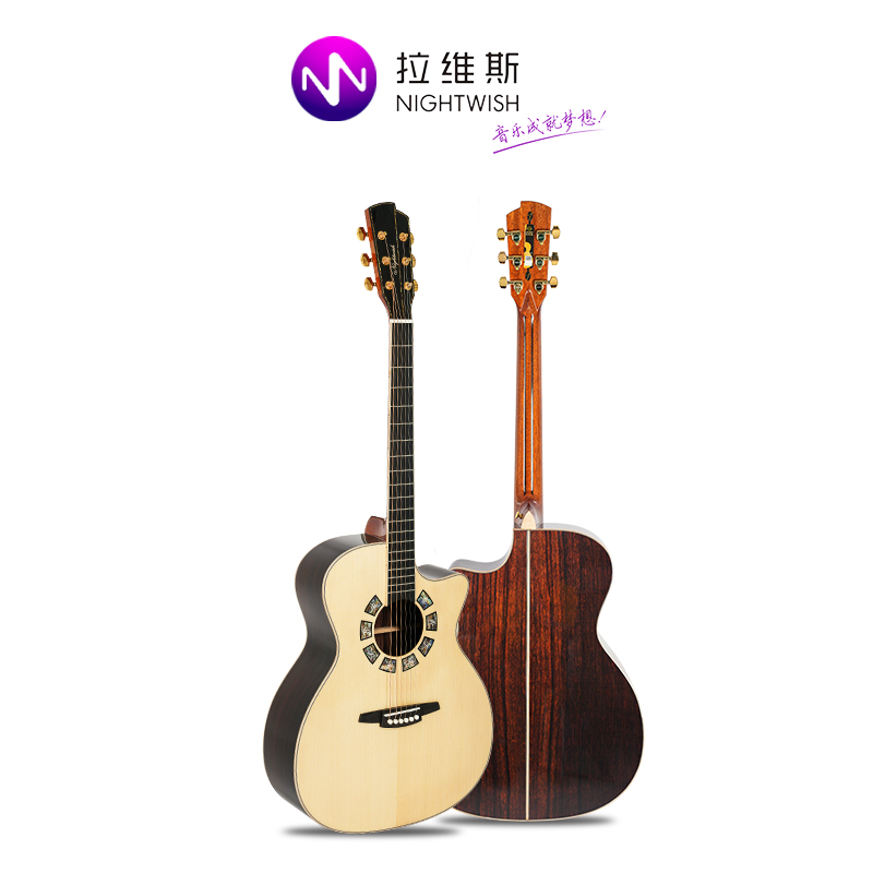 Nightwish laves guitar A80 Veneer Guitar Rounded Corner corner 40 41 inch Wood Guitar Folk box-Taobao