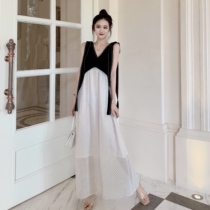 French pregnant women dress long fairy skirt suspenders skirt fashion maternity dress 2020 summer clothes tide hot mom