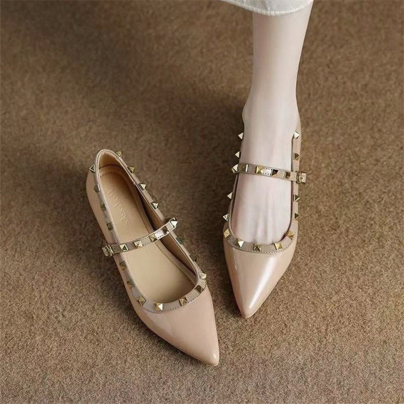 Clearance Price, New Style Nude Pointed Toe Shallow French-Style Elegant Studded Summer Women's Versatile Flat Shoes Clearance Price, New Style Nude Pointed Toe Shallow French-Style Elegant Studded Summer Women's Versatile Flat Shoes