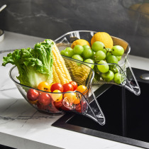 Multifunctional drain basket drain bowl household sink vegetable basin kitchen fruit washing internet celebrity creative fruit plate plastic