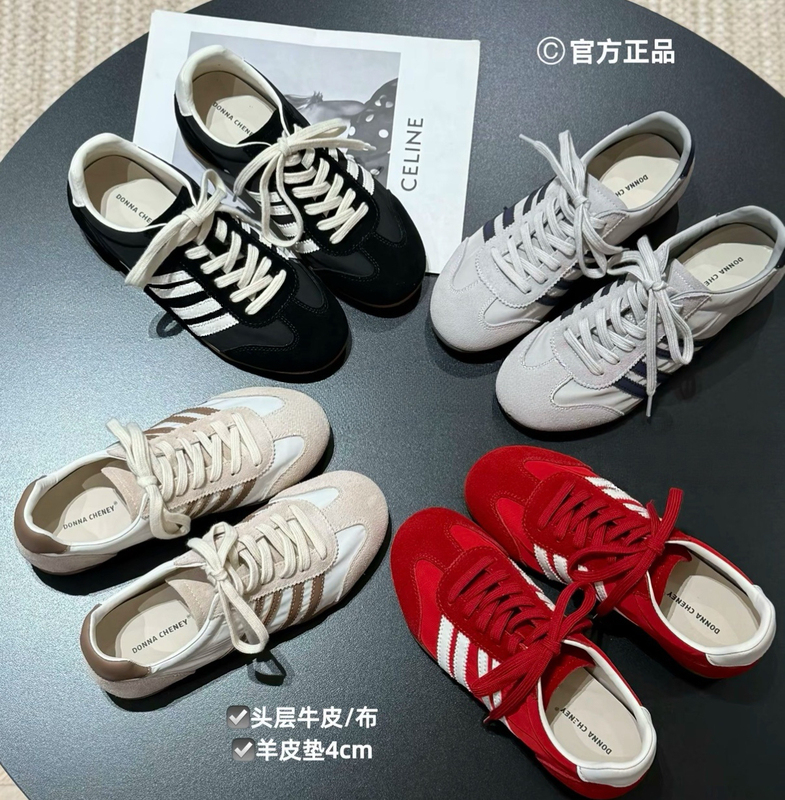 Chu Peipei's New Product - Thin Leather Casual German-Style Training Shoes for Summer Bread Toast Style Shoes
