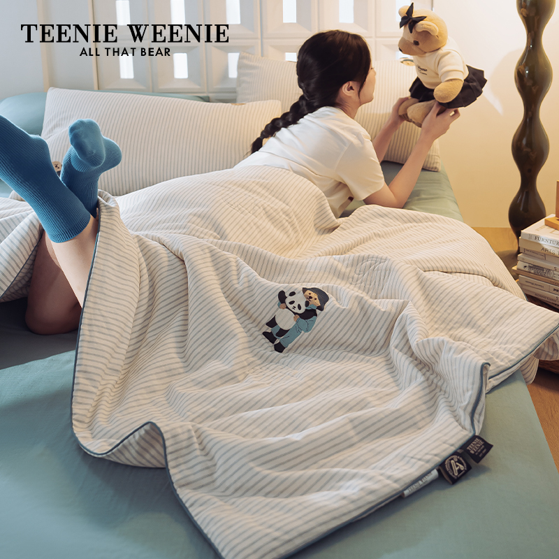 TeenieWeenie ダブルレイヤーヤーンコットンサマーキルト エアコンキルト 純綿サマークールキルト シングルサマー薄手キルト