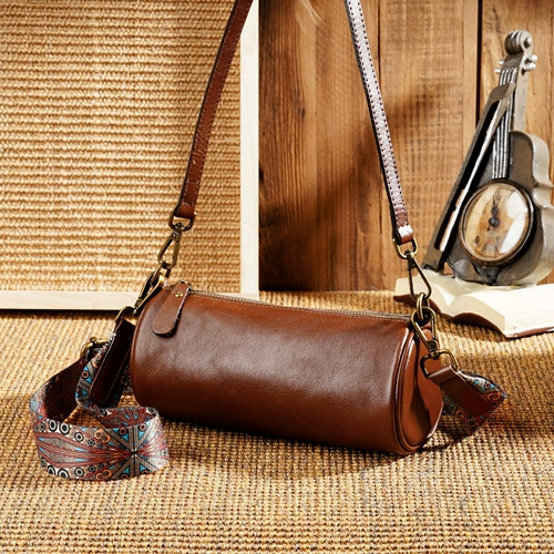 岩牛 Ретро кожаная сумка через плечо, коллекция 2023, из натуральной кожи