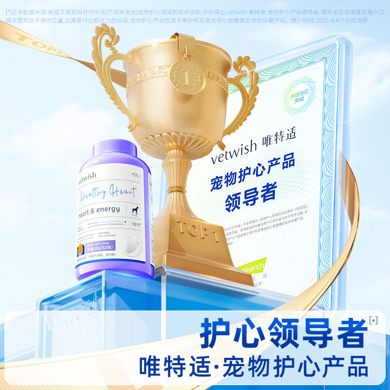 Vetwish Pet Coenzyme Q10 Soft Tablets for Dogs Protect Heart Health and Assist in Strengthening the Heart