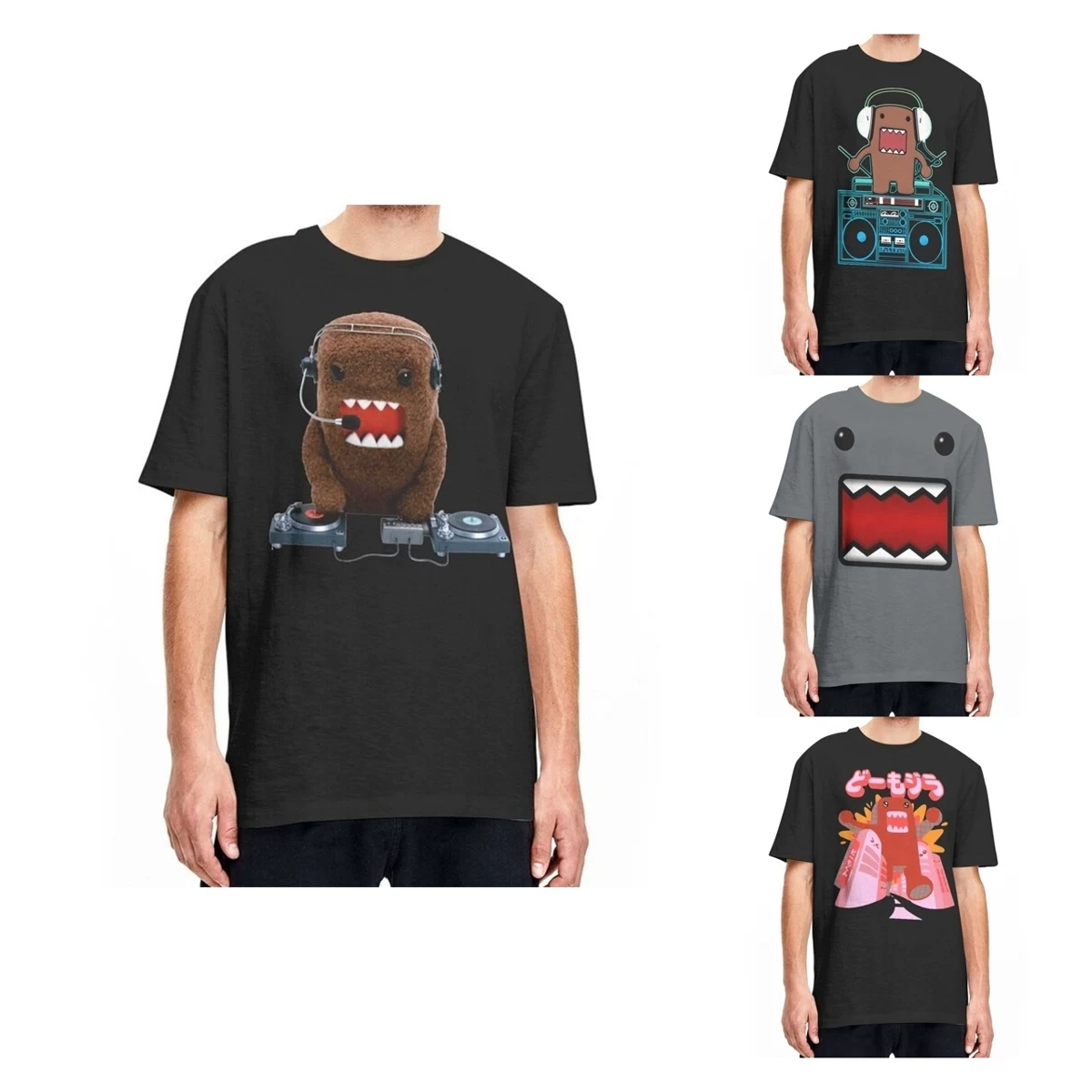 [Dj Domo Kun футболка для мужчин, хипстер хлопковый трикотаж, отделочный воротник круглий]