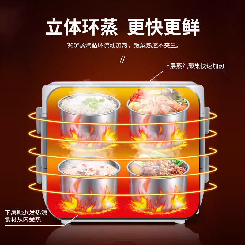 Heoor heating electric heating lunch box Multi-functional portable lunch box can be inserted and cooked and insulated to work hot rice theorizer-Taobao