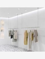Clothes rack clothing store ceiling rack hanging womens clothing hanger wedding dress wire rope boom window stainless steel hanger