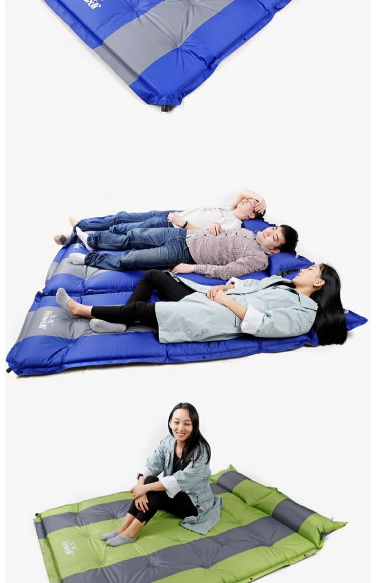 Nam Sói ngoài trời Độ ẩm Picnic Mat Tự động Bơm hơi Pad Siêu nhẹ Mở rộng Làm dày 5CM Lều Ngủ Mat Đôi - Thảm chống ẩm / Mat / Gối tấm xốp lót sàn