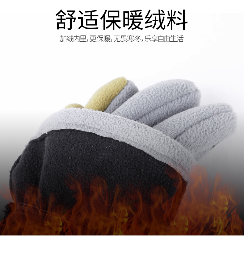 Cưỡi găng tay lông cừu ngoài trời mùa thu và mùa đông ấm áp trượt tuyết leo núi găng tay dày nam và nữ chống gió và lạnh găng tay đi nắng