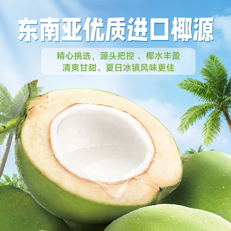 Lightly Carbonated 100% Coconut Water, 0 Fat Drink, Southeast Asian Coconut Source, Coconut Green Water, Coconut Fruit Juice Drink, Whole Box Packaging