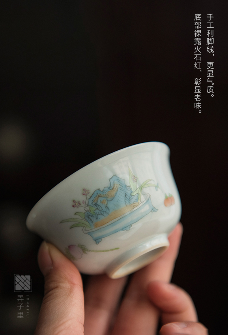 In the child masters cup single jingdezhen kung fu tea set the purple ceramic sample tea cup lamp cup white porcelain cup