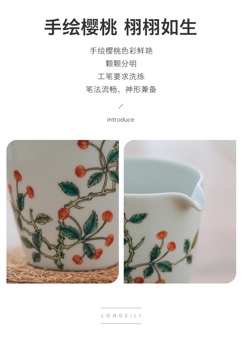 Made in jingdezhen kung fu tea sets and tea cup large capacity manual hand - Made ancient old alum red cherry fair keller