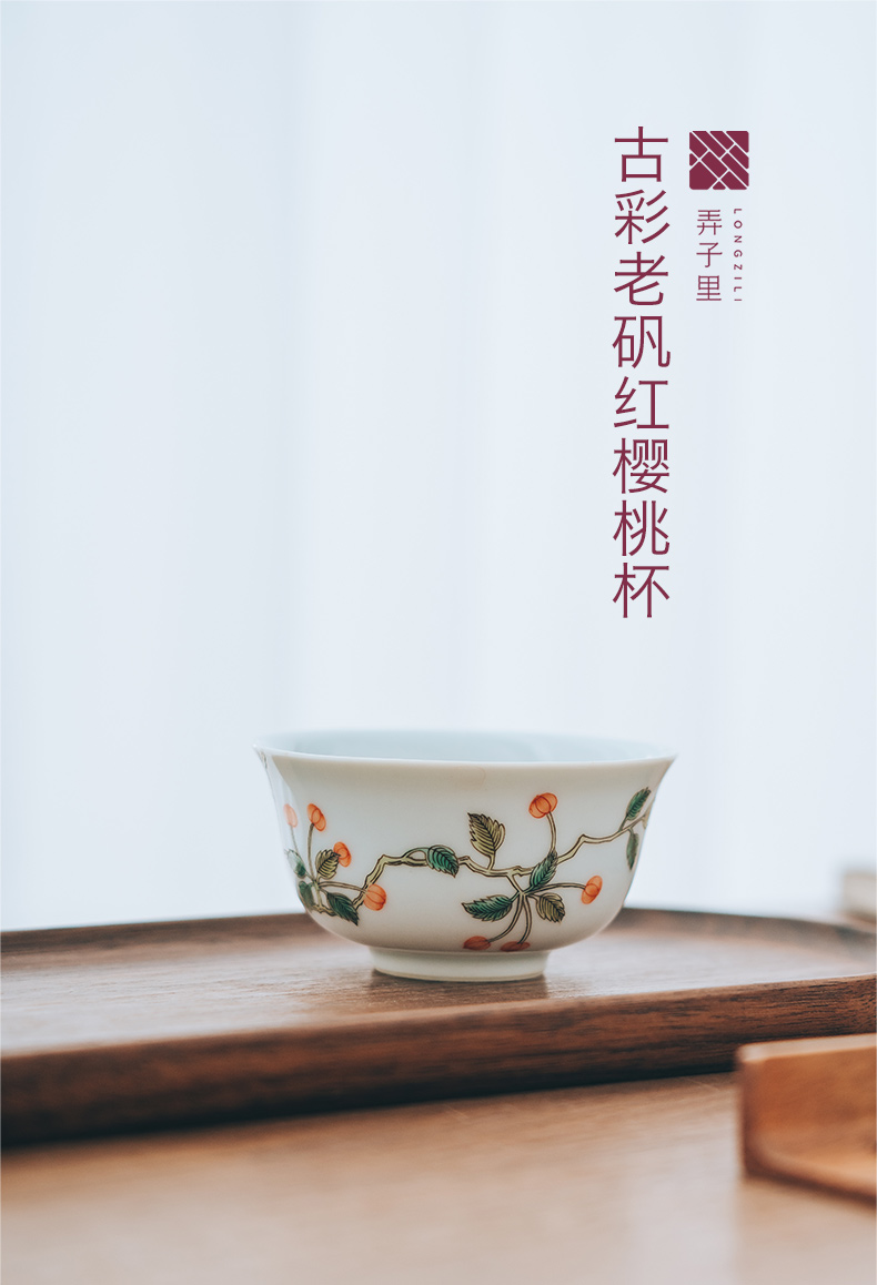 Made in jingdezhen pure manual kung fu tea cups of household ceramics large master cup white porcelain tea cups