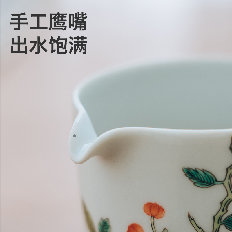 Made in jingdezhen kung fu tea sets and tea cup large capacity manual hand - Made ancient old alum red cherry fair keller