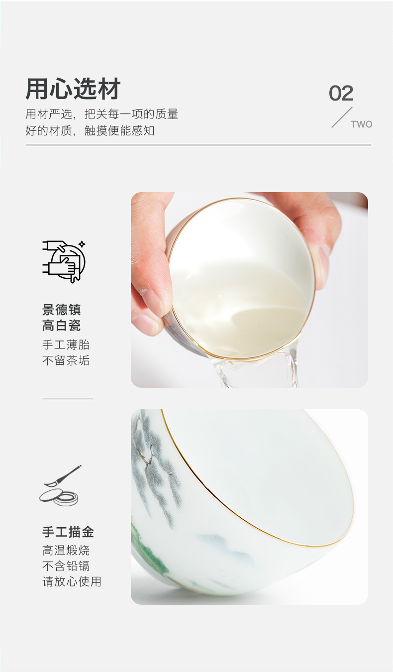 Make in jingdezhen tea cups checking ceramic sample tea cup built lamp that individual household kung fu tea set small tea cups