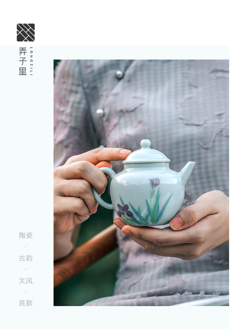 Made in jingdezhen kung fu tea teapot manual hand - Made household irises archaize mud in the fall of the kettle