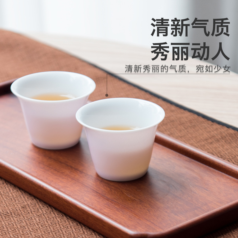 Made in jingdezhen ceramic kung fu tea set household checking pink sample tea cup master cup built small tea cups