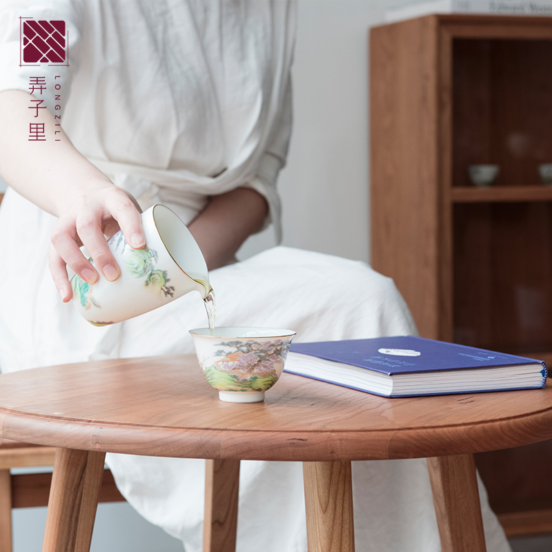 Built in child lamp cup single jingdezhen ceramic bowl kung fu home large master cup single cup tea cup