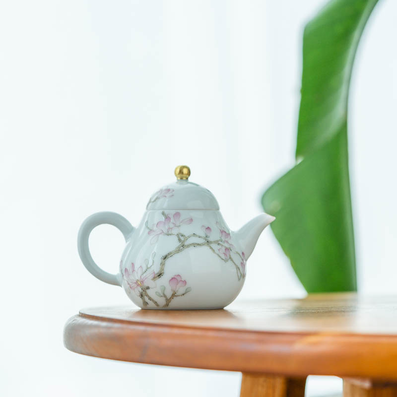 Get in hand - made demand flower small pear pot of 125 ml of jingdezhen ceramic tea pot