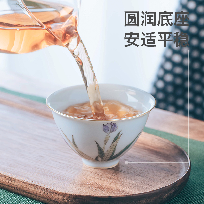Made in jingdezhen ceramic cup home master cup antique hand - Made mud creative irises heart cup single CPU