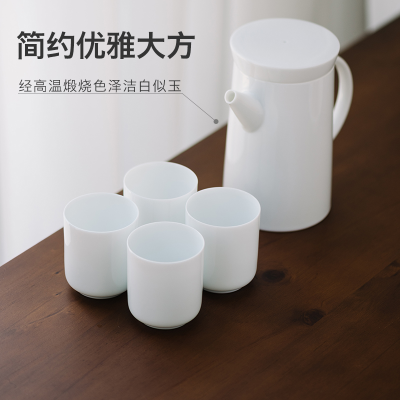 Big jingdezhen ceramic cool son kettle kung fu tea set household glass pot of white porcelain teapot teapot set