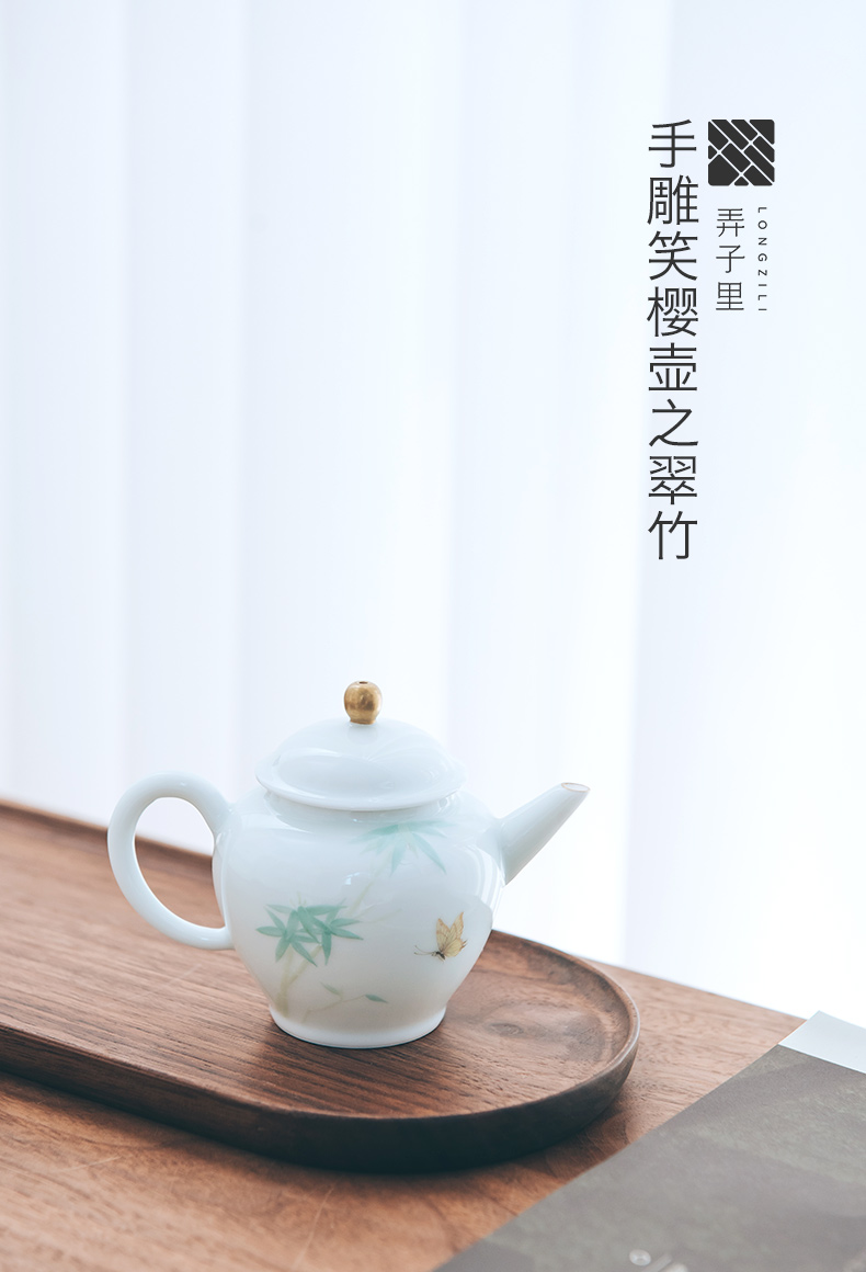 Get in the manual of violet arenaceous kung fu tea pot jingdezhen tea set small teapot little teapot with one person