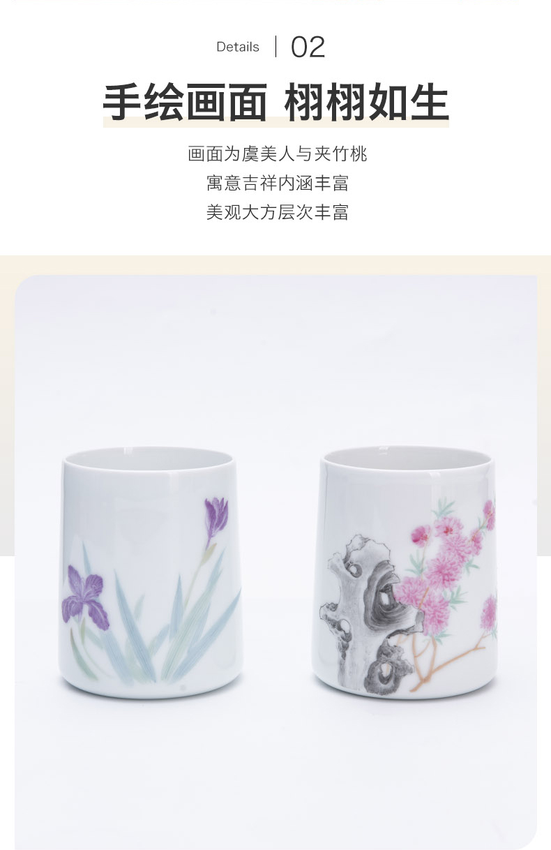 Make white porcelain in jingdezhen kung fu tea tea cup pure manual hand - made household contracted hand master trophy cup