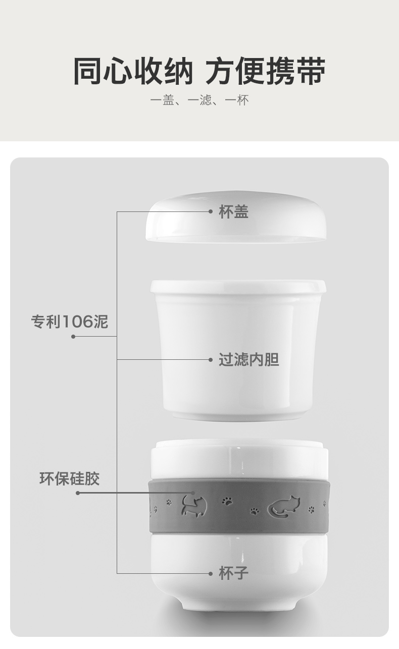 Lane in 106 white porcelain tea warm cup of belt filter mud crack cup. With white roses white tea gift box package