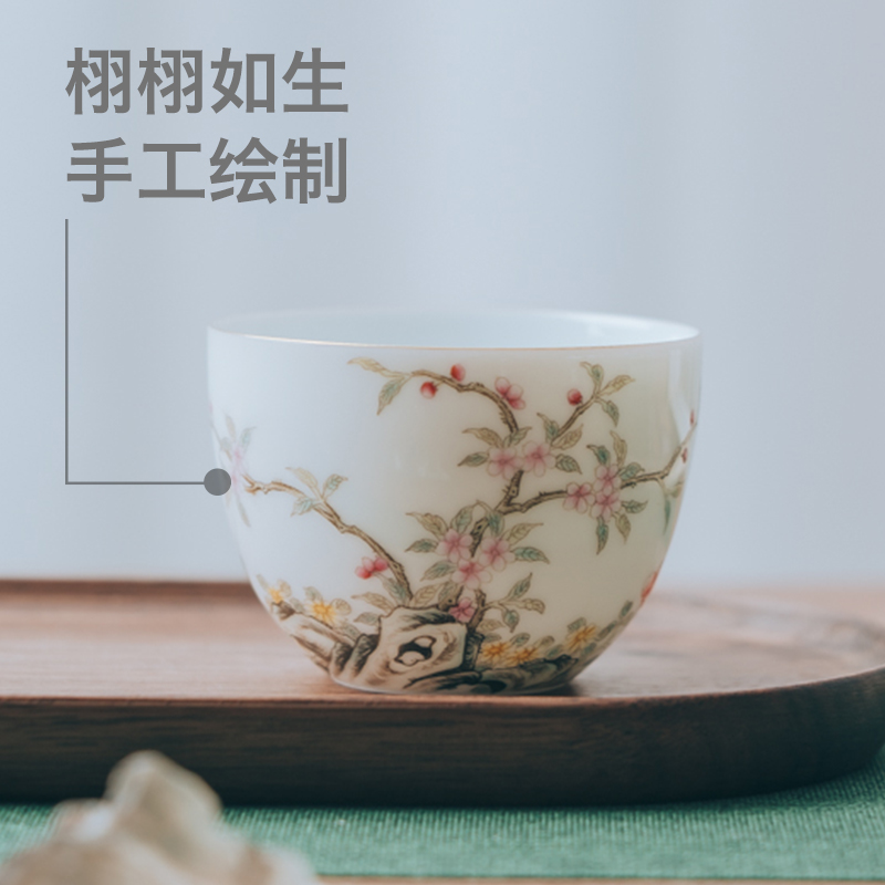 Cup in child masters Cup high - end jingdezhen of violet arenaceous pastel cheese grass ShaTang sample tea Cup kung fu tea set