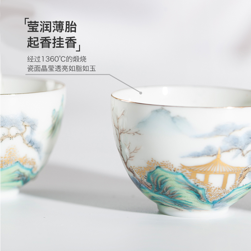 Make in jingdezhen tea cups checking ceramic sample tea cup built lamp that individual household kung fu tea set small tea cups