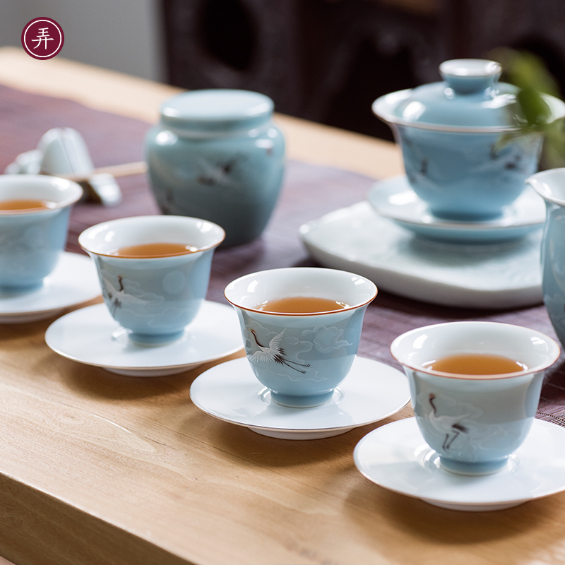 Made in jingdezhen ceramic cups pure manual kung fu tea cups of purple sand cup glass sample tea cup