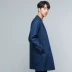 Bảy con sói denim mid-trench coat 2020 mùa xuân mới áo khoác nam ve áo nam kinh doanh quần áo mùa thu - Áo gió